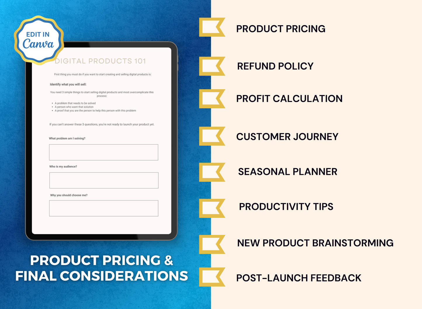 Digital Product Planner Guide | MRR PLR Ebook