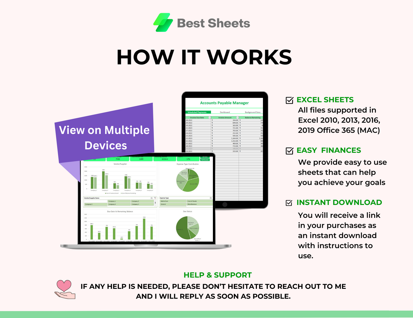 , Bank account listing spreatsheet ,AP aging process, Accounts payable templates,