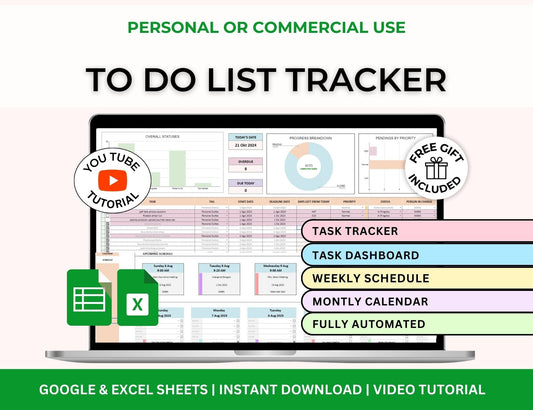 To-Do List Tracker Excel Template Google Sheets Spreadsheet