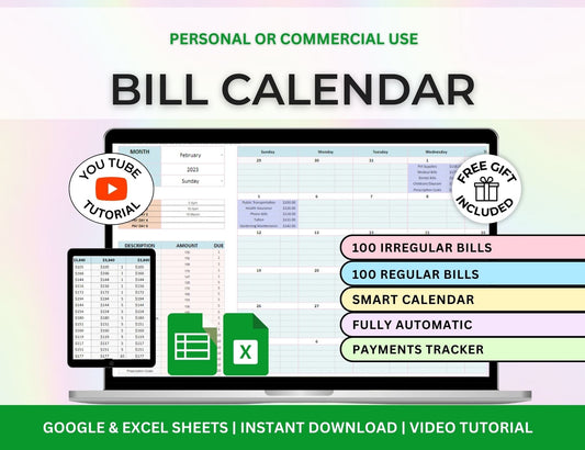 How to Create a Bill Calendar in Excel