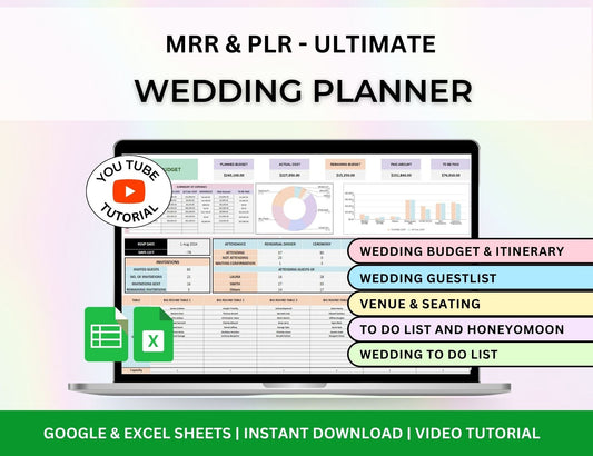 Wedding Budget and Planning Spreadsheet Excel Template Google Sheets