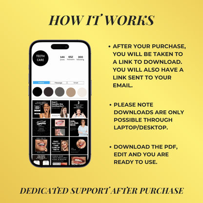 60 Teeth Whitening Social Media Post Template | Tooth Gem Instagram Templates