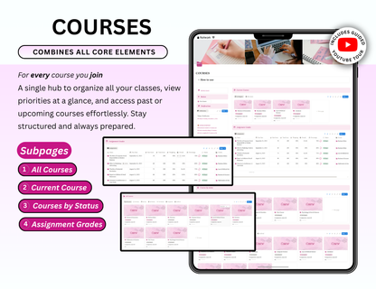 Pink Notion Girl Student Planner