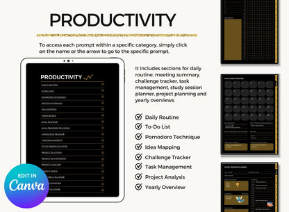 Dark Digital Planner to Resell [ Free Gift ]
