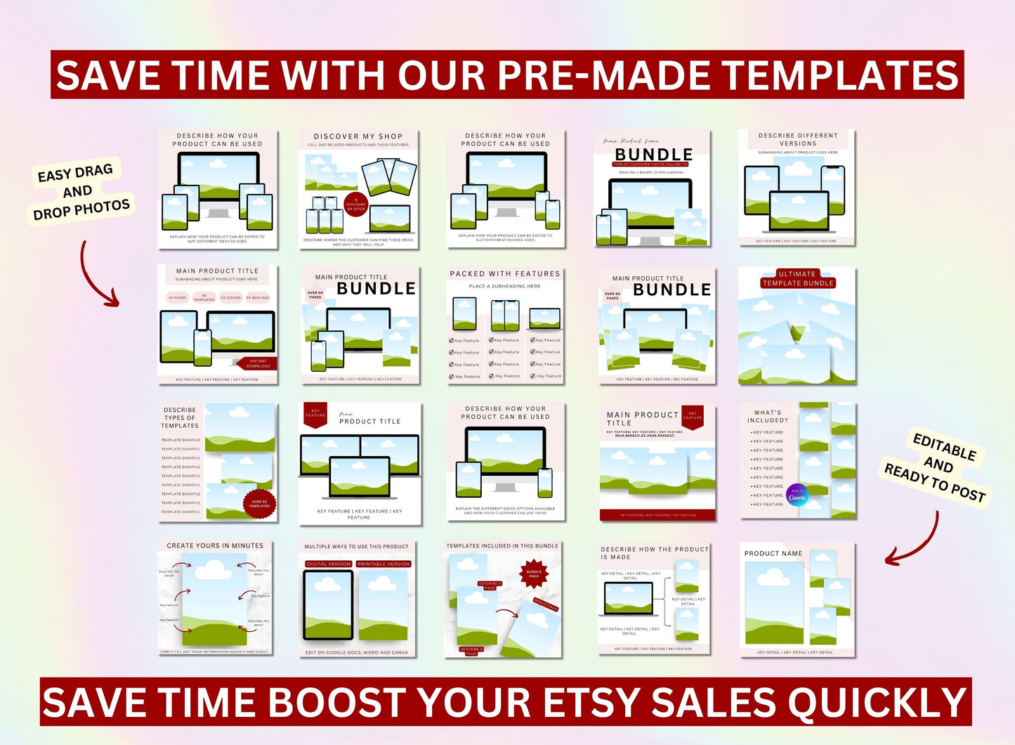 Canva Mockups Etsy Mockups Digital Product Listing Mockups Digital templates