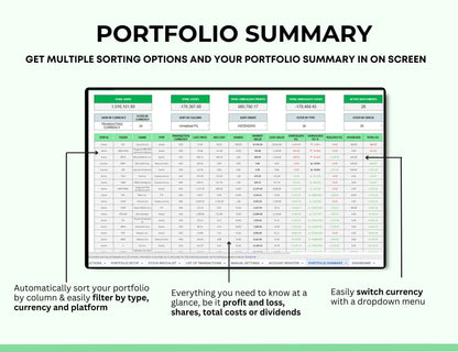 Stock Portfolio Tracker Spreadsheet