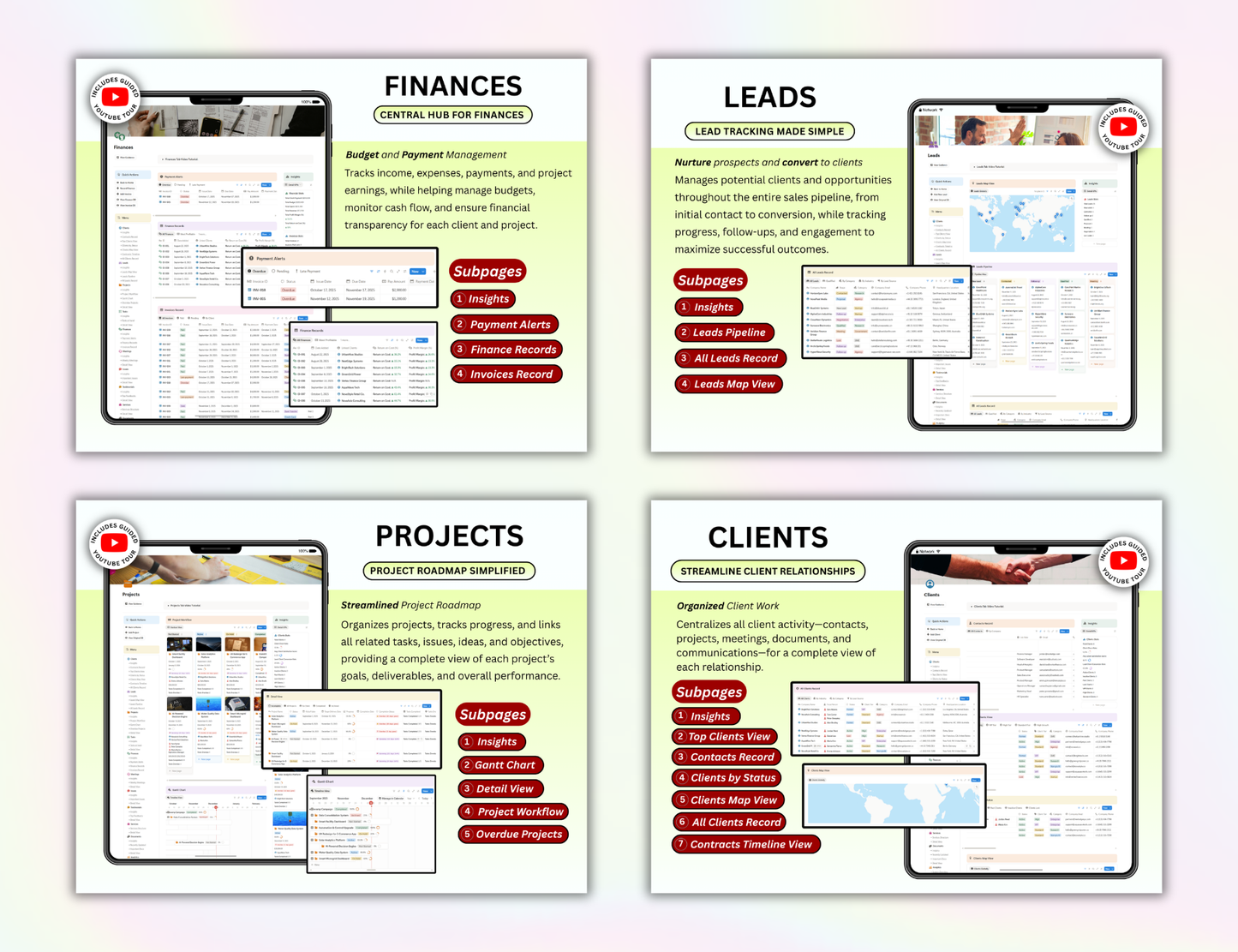 Business Notion Planner Package Pro, Notion, Notion template, Notion dashboard, Project management, Client Tracker, Business Templates