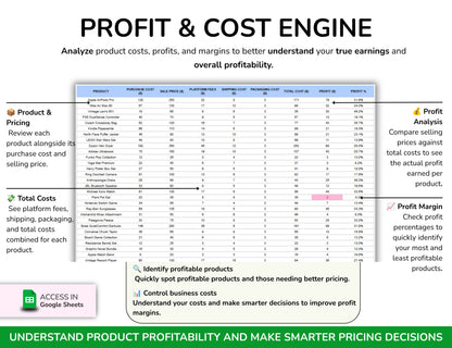Reseller Spreadsheet Template Resale Business Planner Reseller Bookkeeping