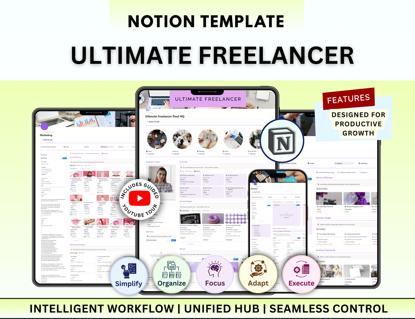 Business Notion Planner Package Pro, Notion, Notion template, Notion dashboard, Project management, Client Tracker, Business Templates