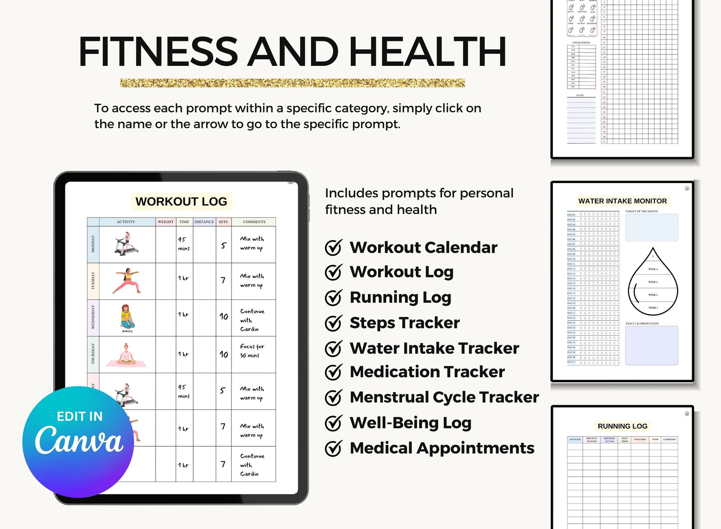 Health & Fitness PLR Planner, Resell Planner, Commercial Planners