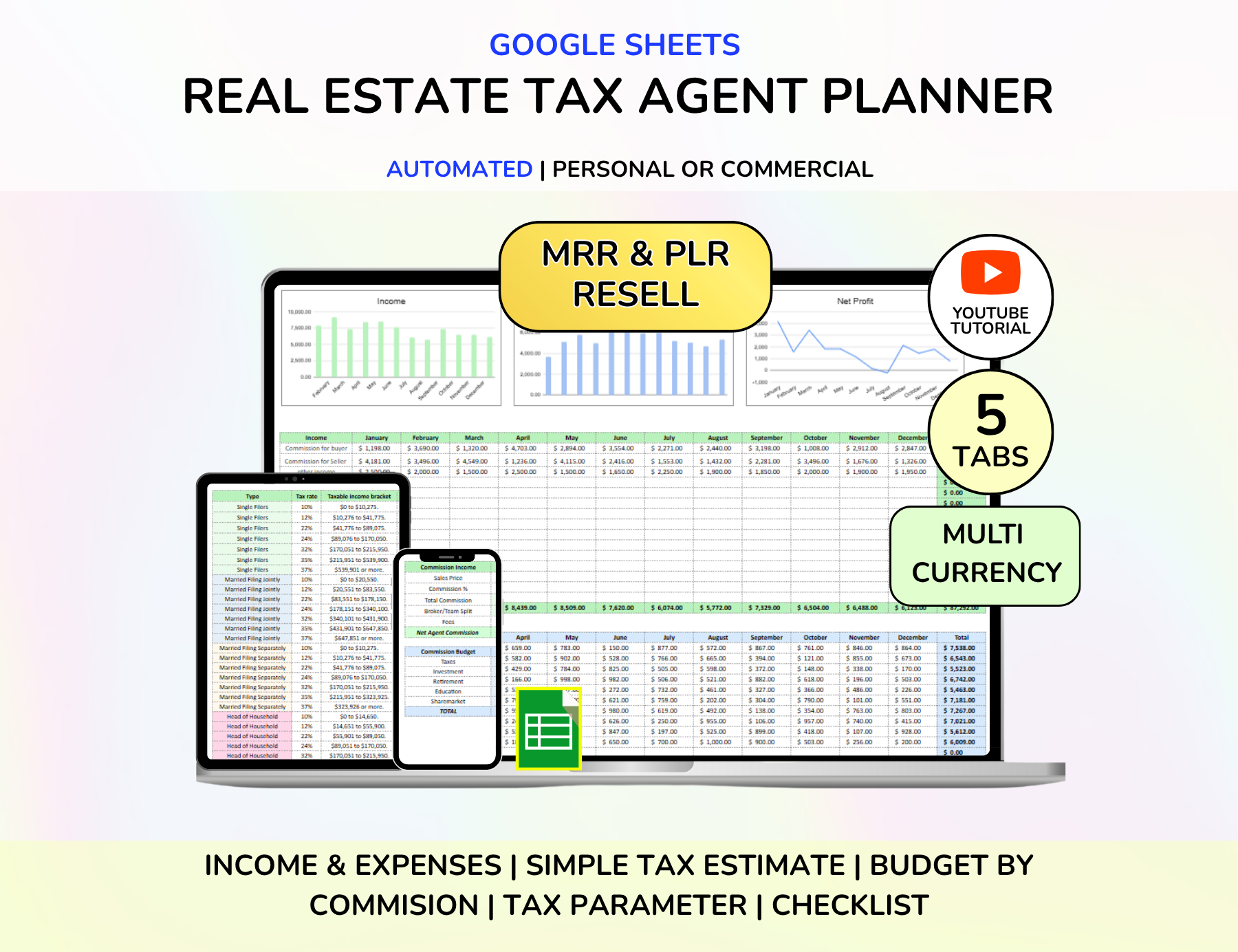Real Estate CRM Landlord Rental Property Spreadsheet Transaction Coordinator Buyer Seller Pipeline Listing Expense Real Estate Tracker