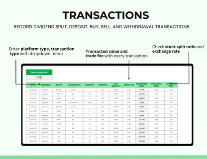 Stock Portfolio Tracker Spreadsheet