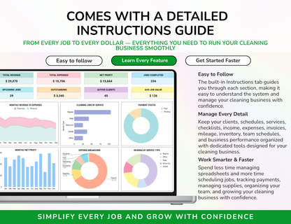Cleaning Business House Cleaning Tracker Spreadsheet
