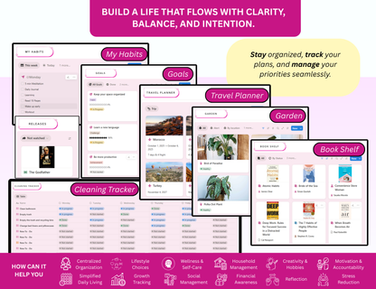 Pink Notion Advanced Life Second Brain Planner