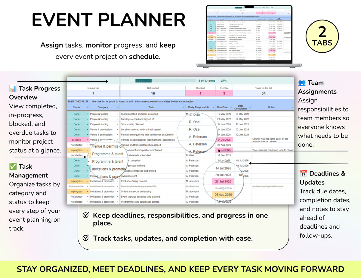Event Planning Business Template, Party Planner, Event Management