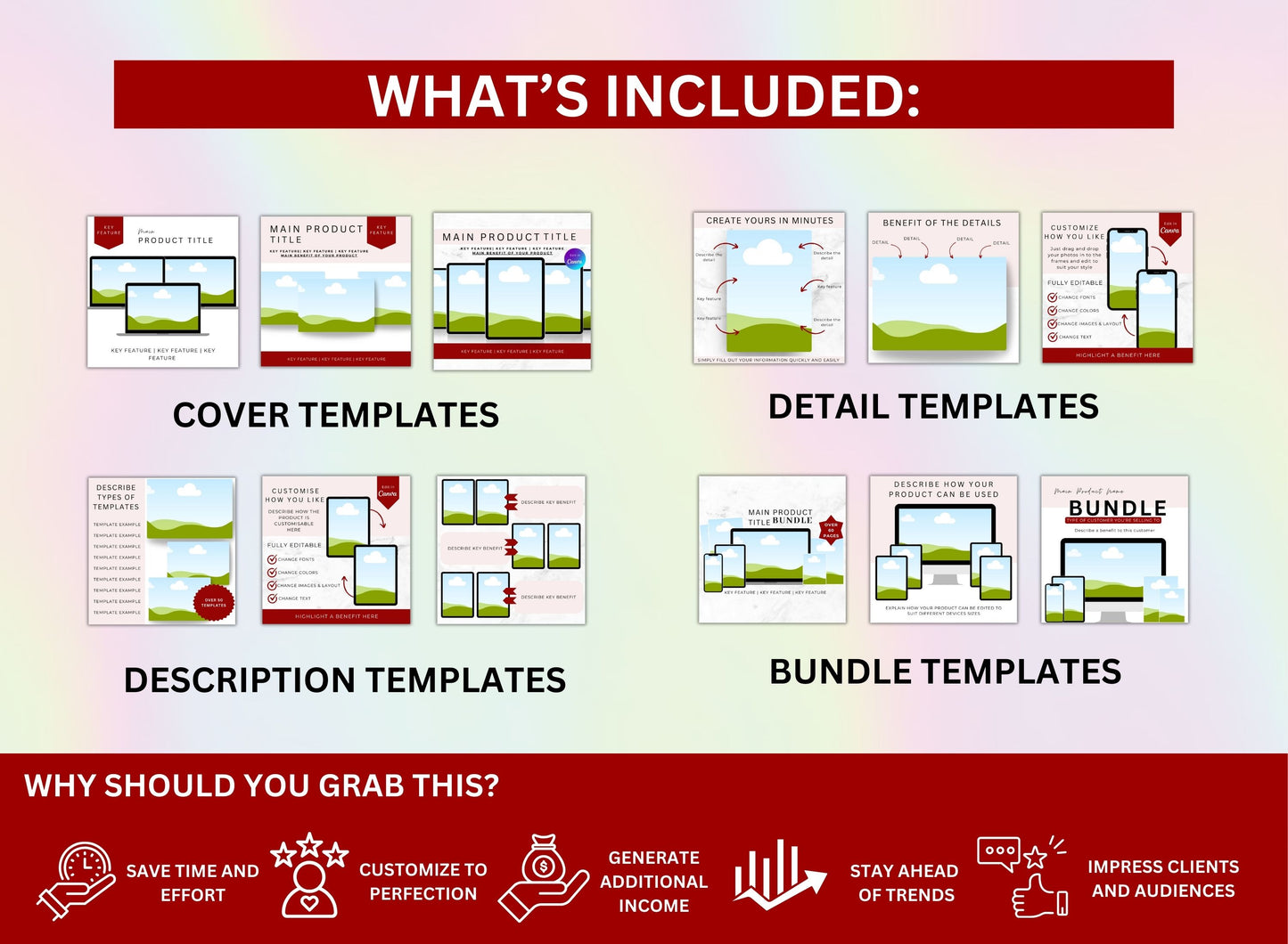 Canva Mockups Etsy Mockups Digital Product Listing Mockups Digital templates