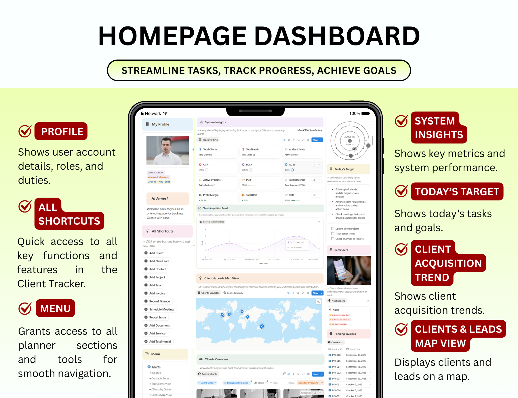 Client Tracker Notion, Client Log Notion template, Client dashboard, business tracker notion, business template, Business Planner, business plan notion, business goals notion