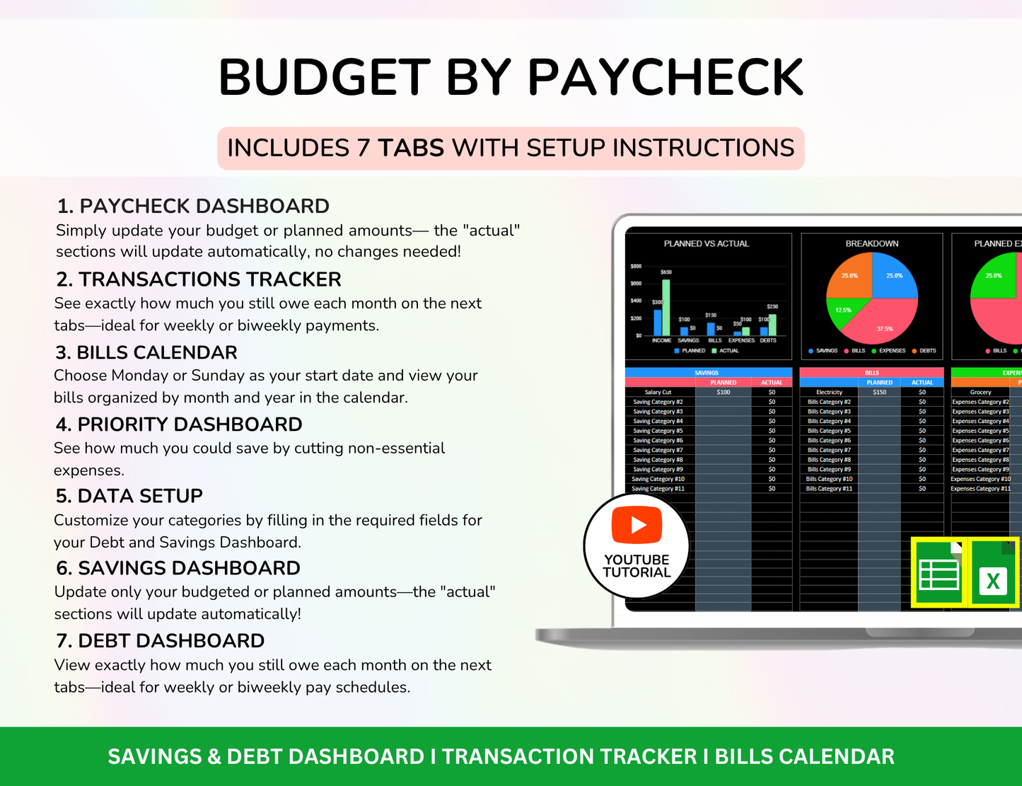 Dark Mode Spreadsheet Budget Planner, Master Resell Rights, PLR Google Sheets