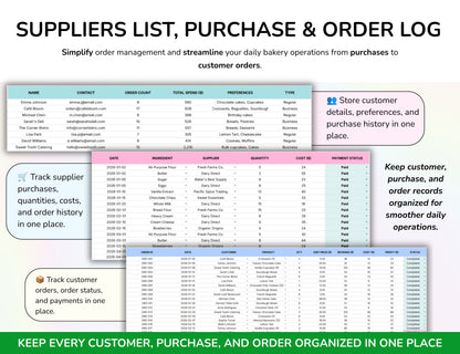 Bakery Planner Business Spreadsheet Recipe Cost Calculator