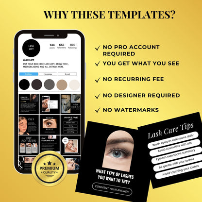 Lash Tech Templates | Lash Extension Instagram Templates