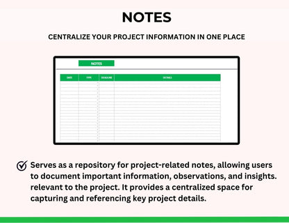 Project Management Spreadsheet Template with Gantt Chart