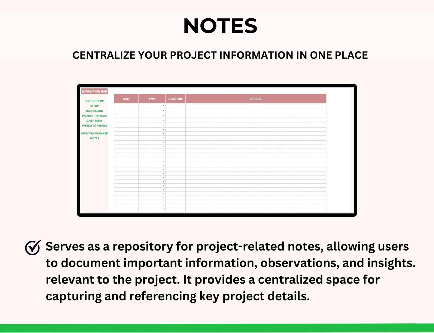 Project Management Spreadsheet Template with Kanban Board