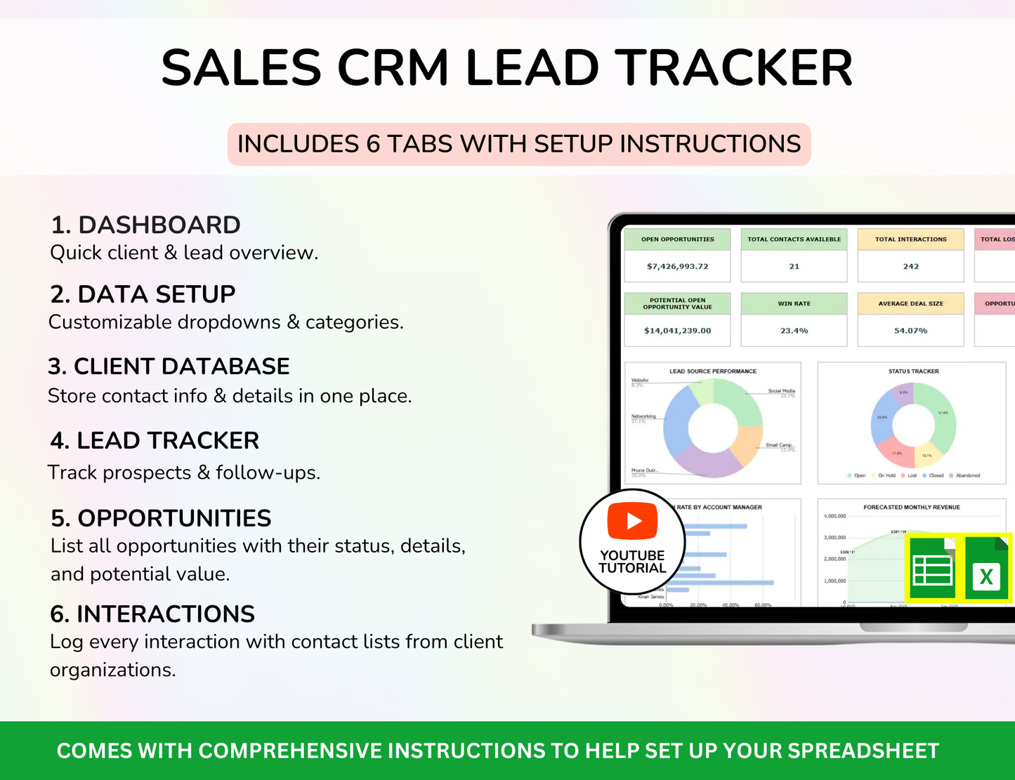 PLR Small Business Spreadsheet CRM, Business Tracker