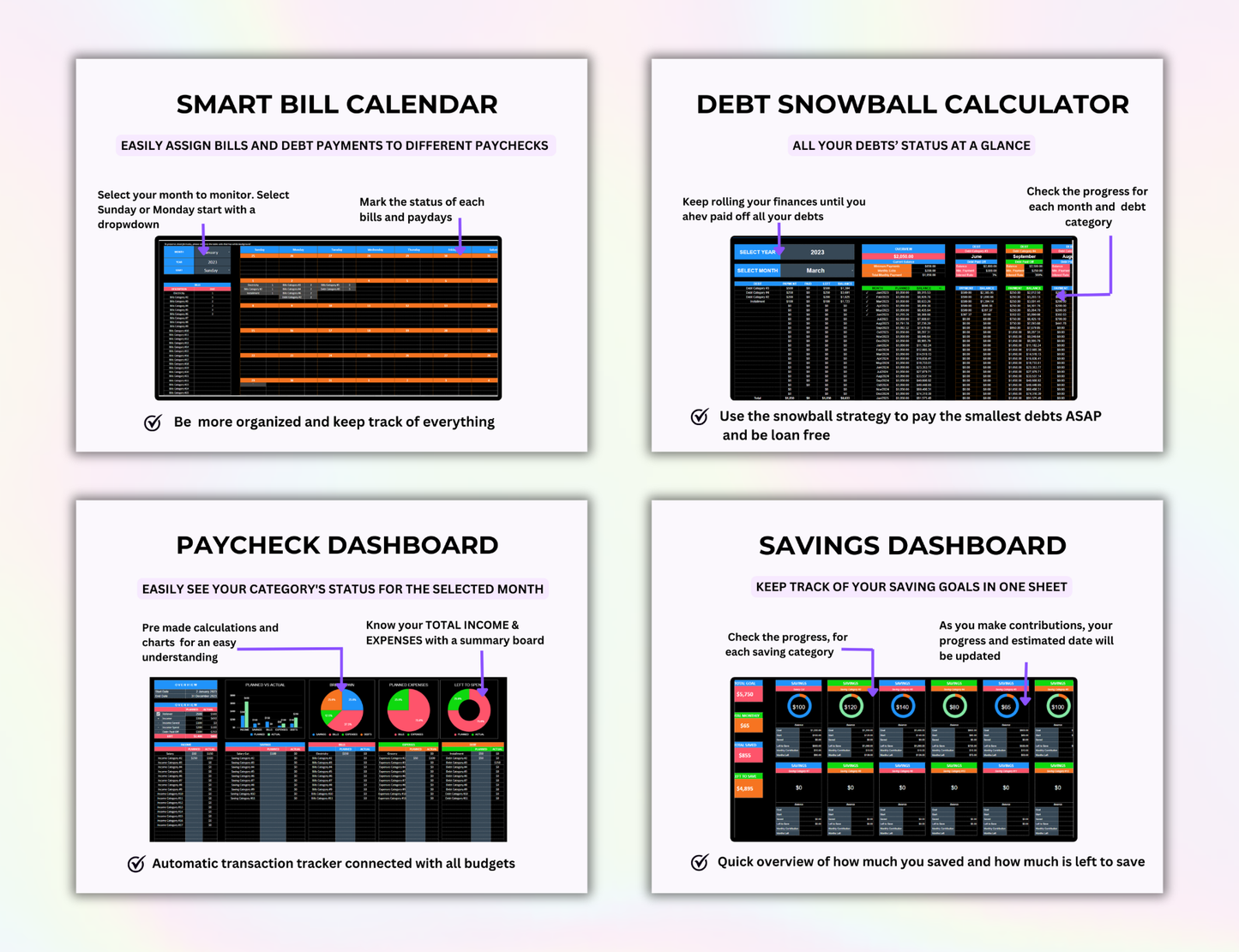 Dark Mode Spreadsheet Budget Planner, Master Resell Rights, PLR Google Sheets