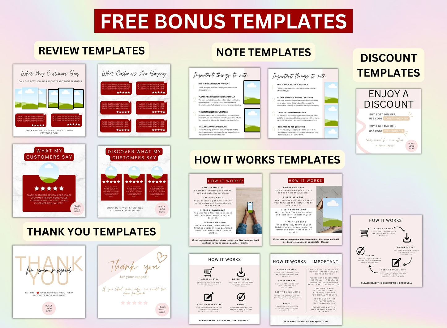 Canva Mockups Etsy Mockups Digital Product Listing Mockups Digital templates