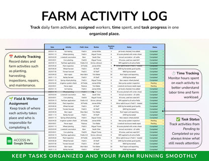 Farm Management Spreadsheet, Plant Planner, Animal Planner, Egg Tracker