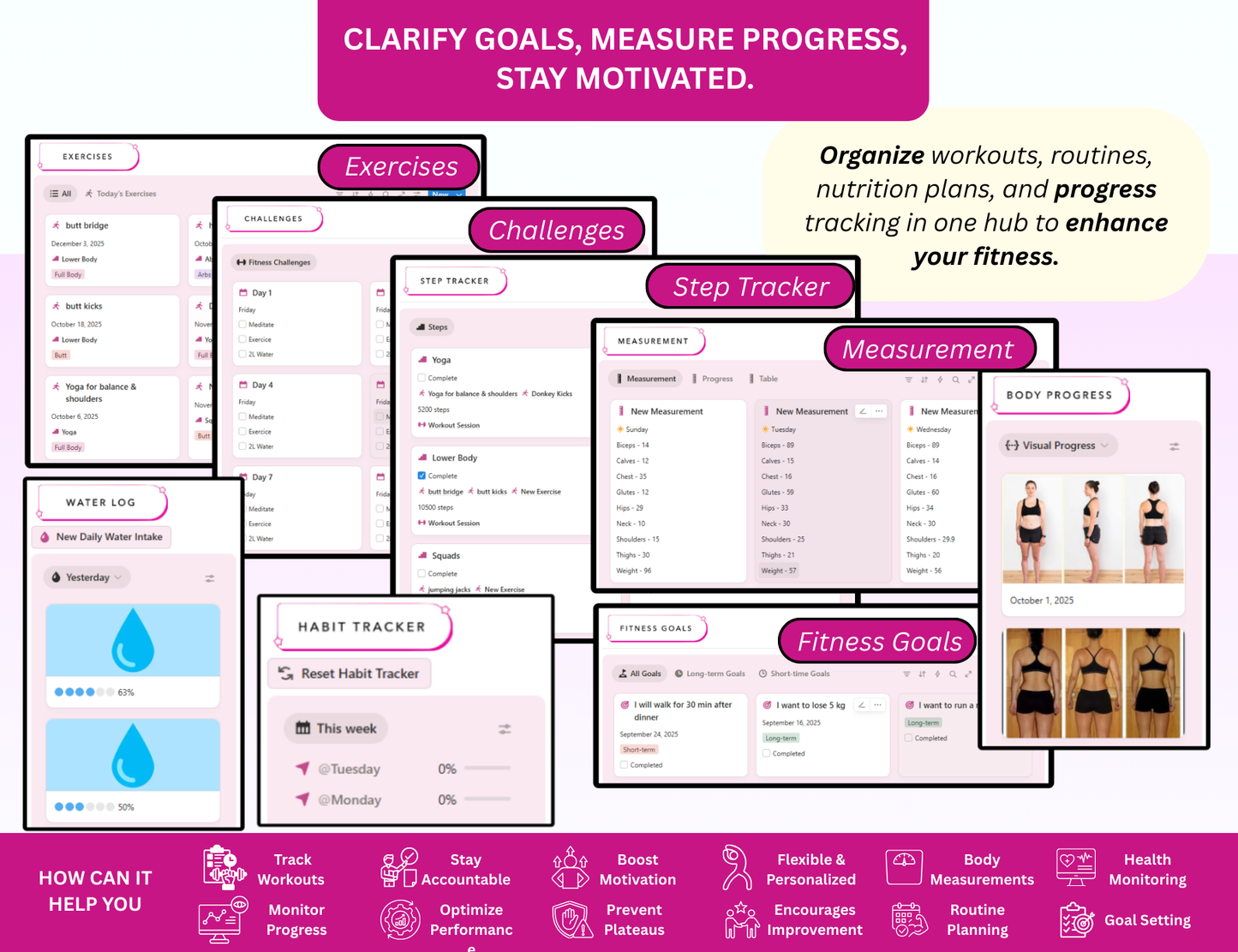 Pink Notion Advanced Life Second Brain Planner