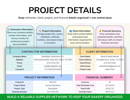 Contractor Estimate Spreadsheet — Construction Bid Calculator