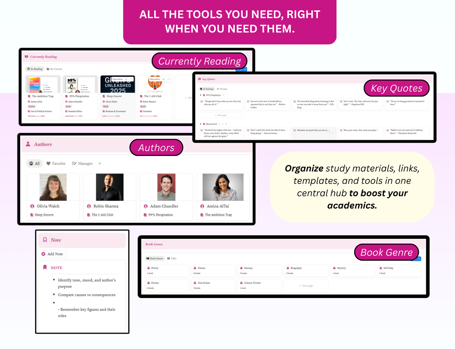Pink Notion Girl Student Planner