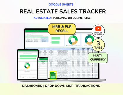 Real Estate CRM Landlord Rental Property Spreadsheet Transaction Coordinator Buyer Seller Pipeline Listing Expense Real Estate Tracker