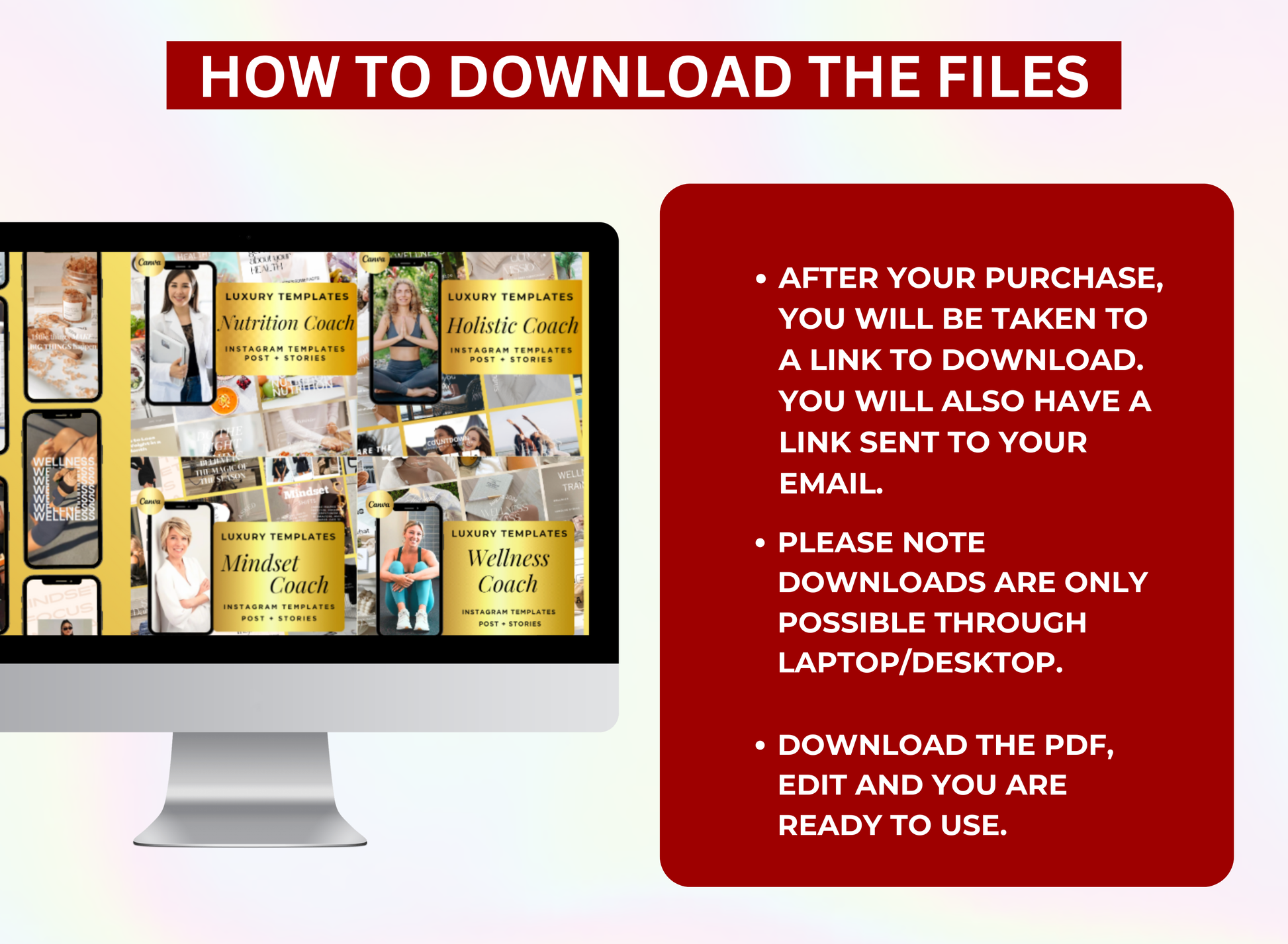 Wellness Coach template, PLR Templates, PLR planner, plr digital products, PLR, nutrition coach templates, master resell rights, Life Coach Template, holistic coach templates, Coach Templates, coach social media, coach instagram, Coach Canva, Coach Branding Kit
