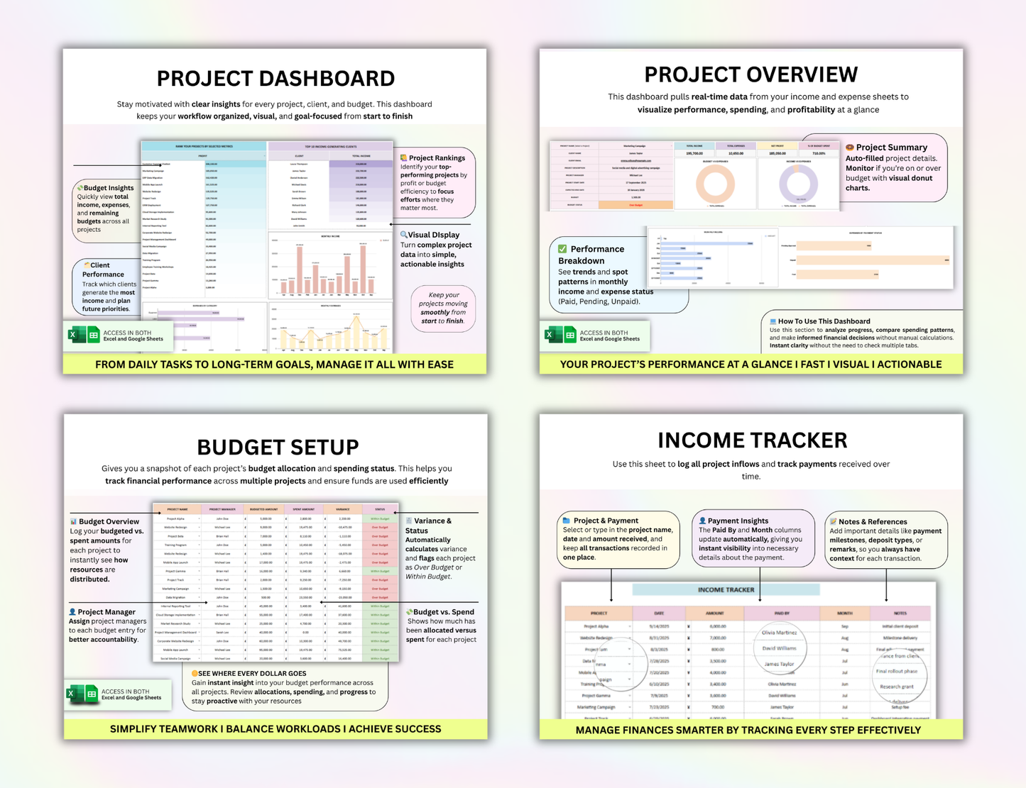 Project Budget, Project Cost Tracker, Project Expenses, Project Bookkeeping, Project Management, Income and Expenses, Construction Expense, Job Expense Tracker, Project Profit Loss, Project Cash Flow, Construction Project, Business Expenses, Project Finances