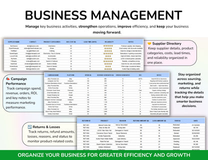 Reseller Spreadsheet Template Resale Business Planner Reseller Bookkeeping