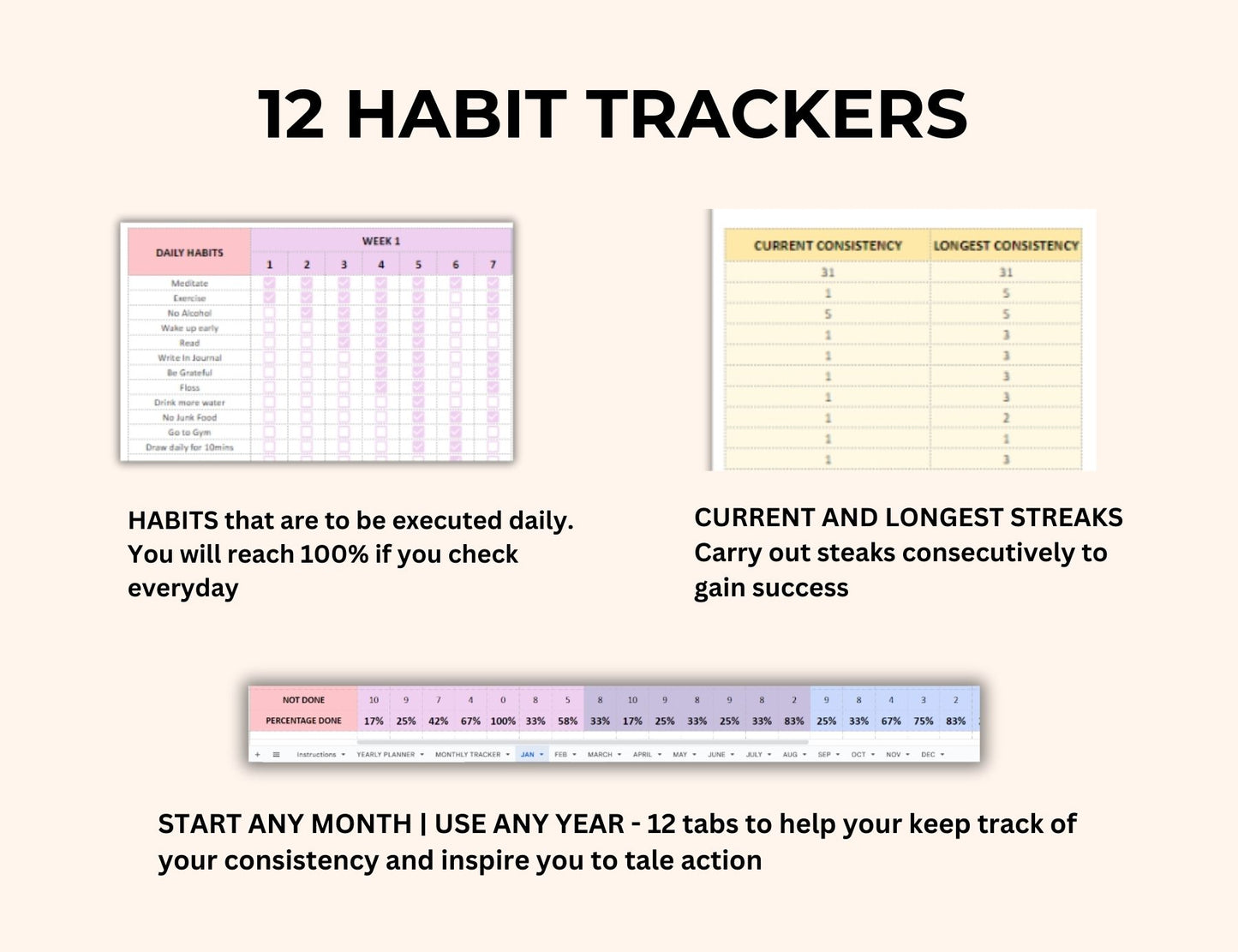 Habit Tracker Spreadsheet - Plant a Tree
