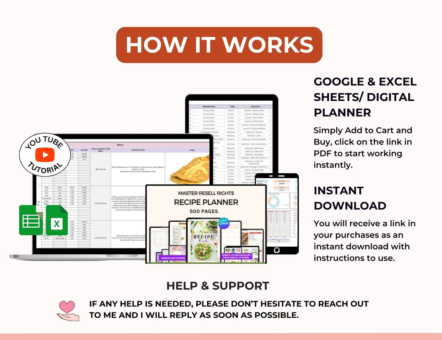 Meal & Grocery Planner Spreadsheet