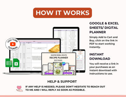 Meal & Grocery Planner Spreadsheet