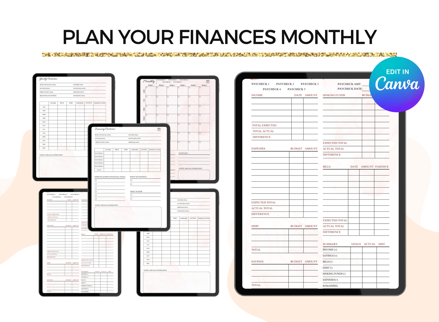 PLR Resell Budget Planner Digital Budget Planner| BI weekly budget Planner |Digital PLR| Plr Planner, Canva Editable