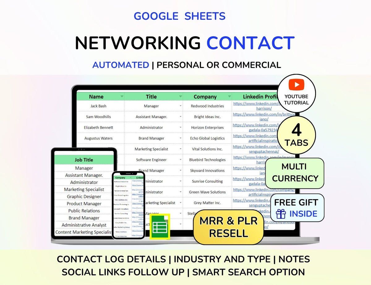 Sales Planner Bundle Inventory Tracker Order Tracker Invoice