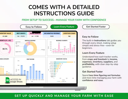 Farm Management Spreadsheet, Plant Planner, Animal Planner, Egg Tracker