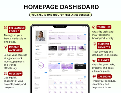 Notion Template, notion project tracking template, notion project tracker, notion project planner, notion planning template, Notion for Freelancers,