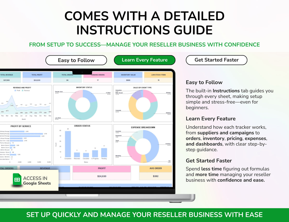 Reseller Spreadsheet Template Resale Business Planner Reseller Bookkeeping