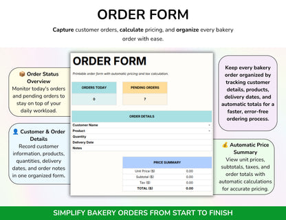 Bakery Planner Business Spreadsheet Recipe Cost Calculator