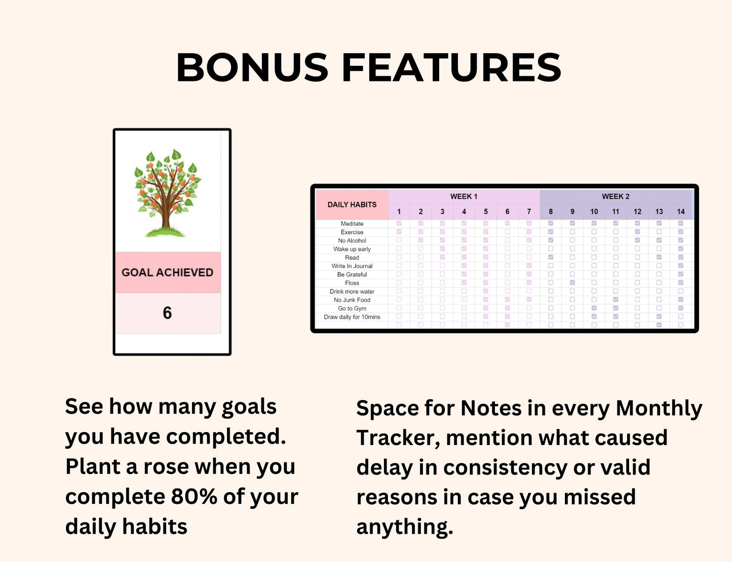 Habit Tracker Spreadsheet - Plant a Tree