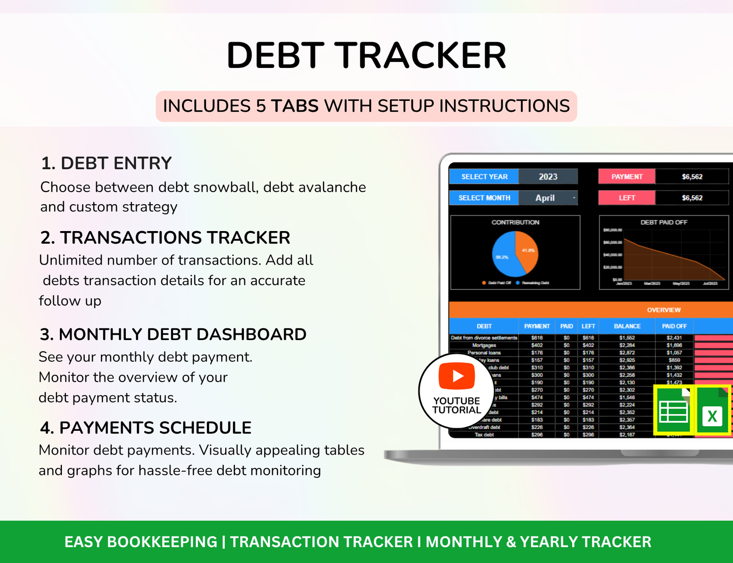 Dark Mode Spreadsheet Budget Planner, Master Resell Rights, PLR Google Sheets