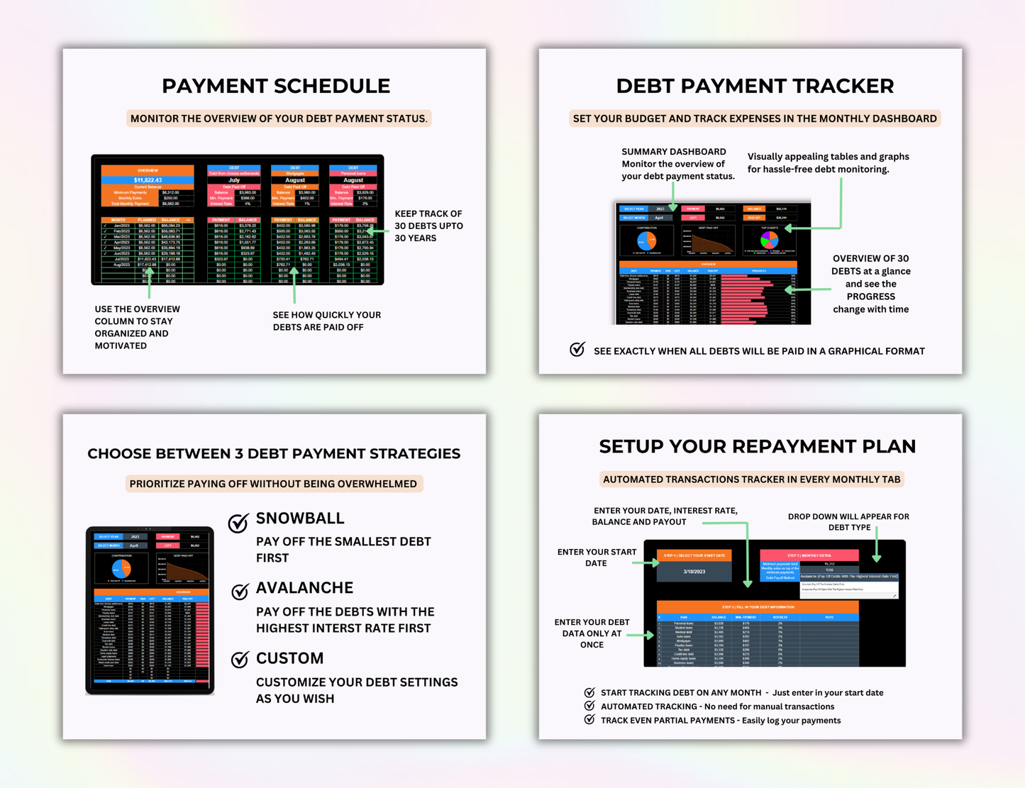 Dark Mode Spreadsheet Budget Planner, Master Resell Rights, PLR Google Sheets