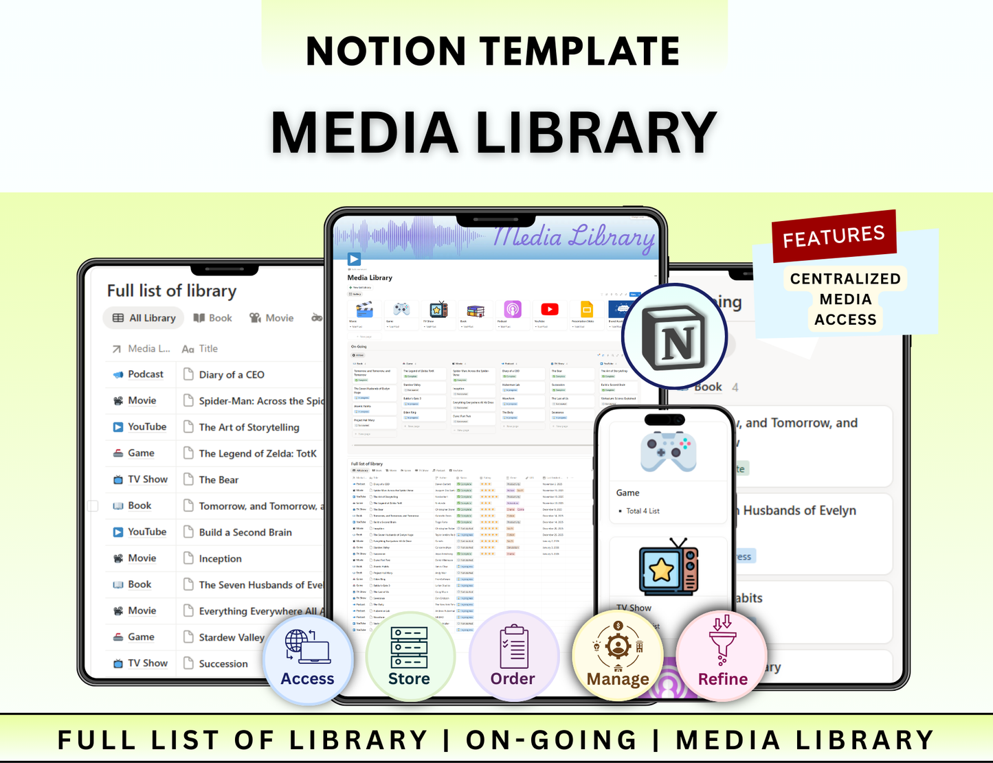 Notion Planner Essential Bundle, Notion dashboard, Notion template, Notion Tracker, Notion Productivity, Notion Task tracker